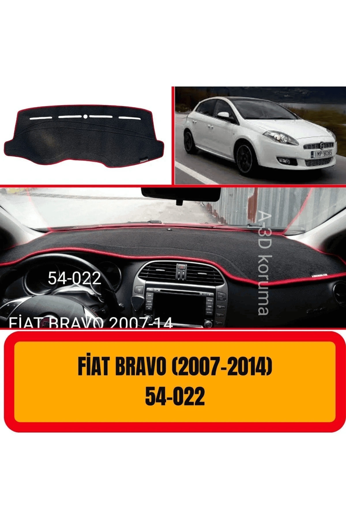 Fiat Bravo 2007-2014 Ön Örtüsü Göğüs Panel Torpido Koruma Koruyucu Kılıfı