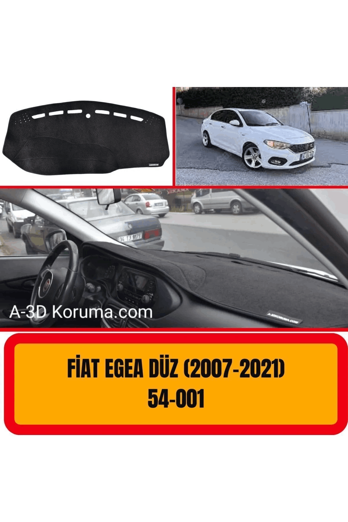 Fiat Egea Tabletsiz (DÜZ HALI) Ön Gögüs Panel Torpido Koruma Koruyucu Kilifi