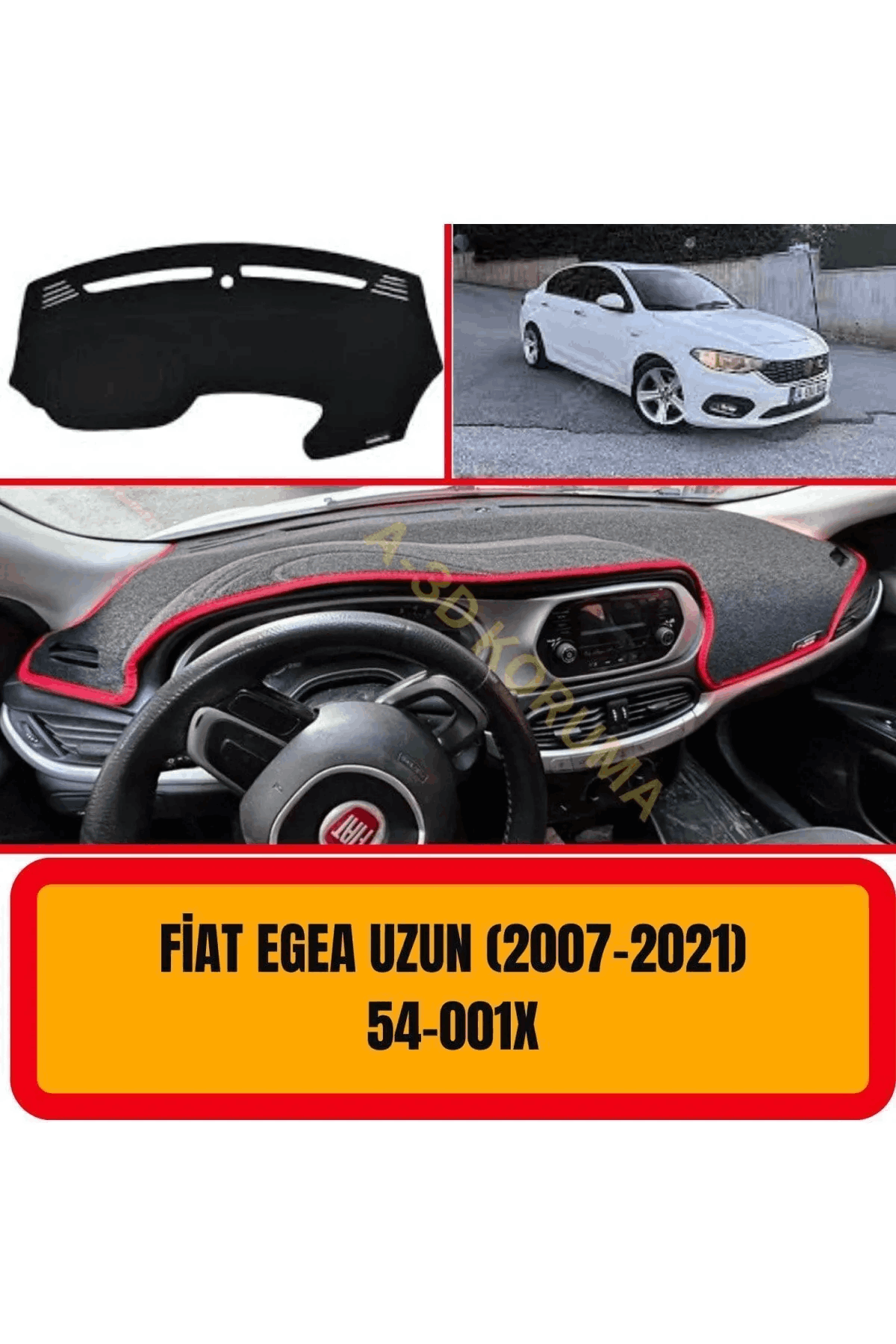 Fiat Egea Tabletsiz Ön Örtüsü Göğüs Panel Torpido Koruma Koruyucu Kılıfı