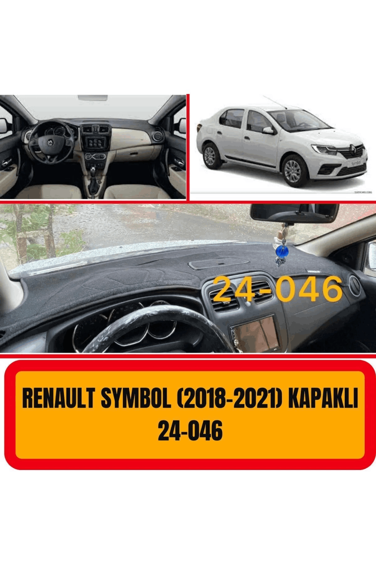 Renault Symbol (2018-2021) Kapaklı Torpido Koruma Koruyucu Kilifi