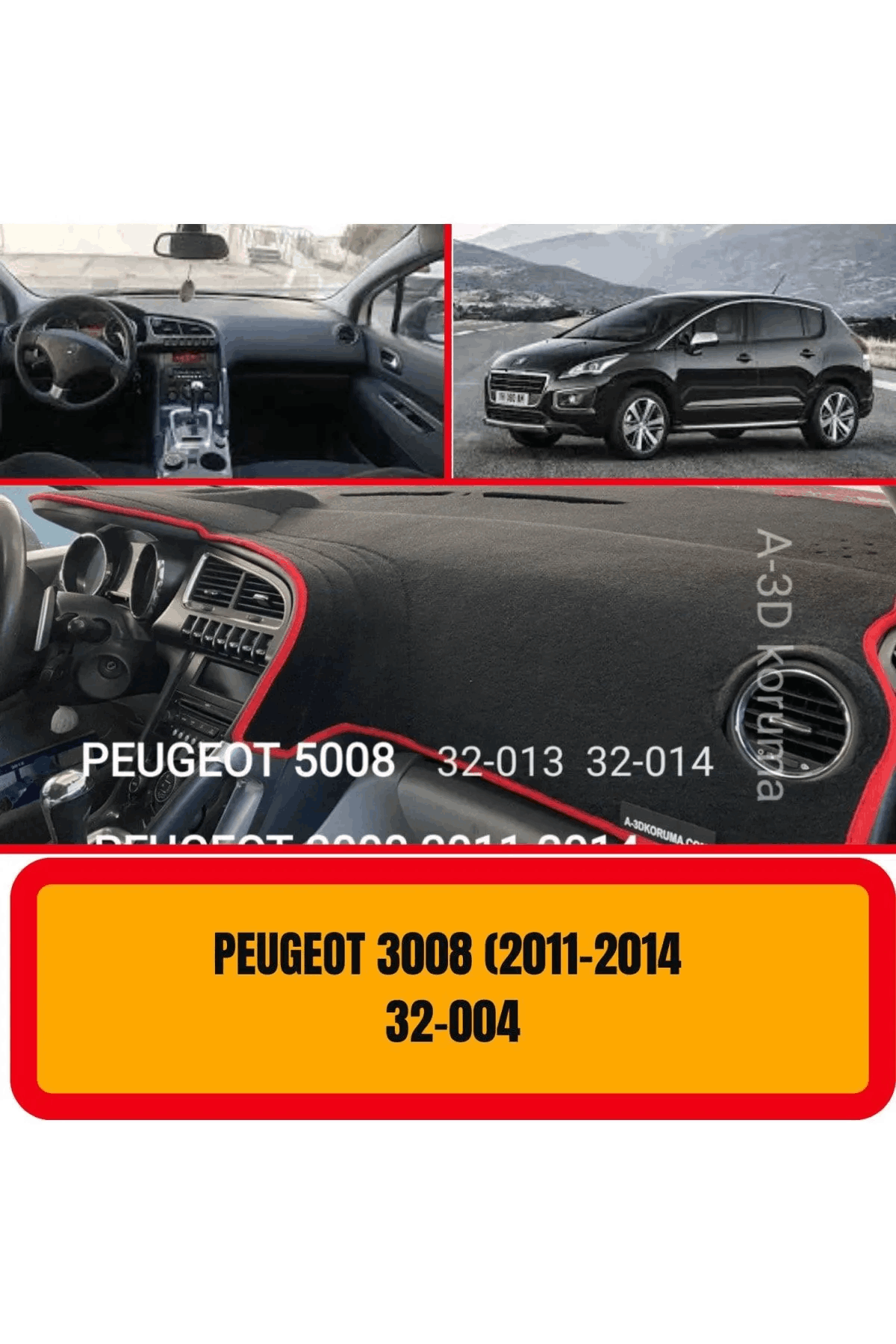 Peugeot 3008 2011-2014 Ön Gögüs Panel Torpido Koruma Koruyucu