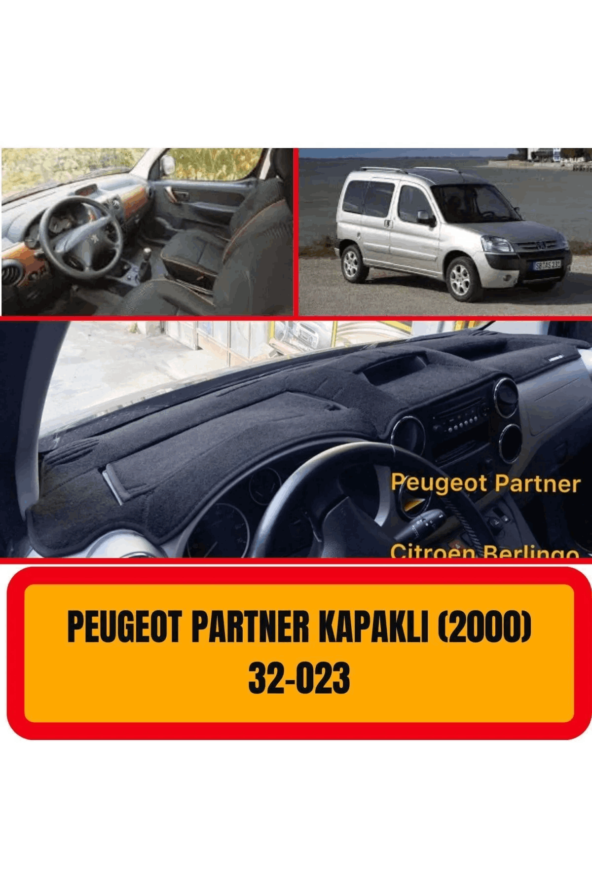 Peugeot Partner Kapaklı Ön Torpido Koruma Koruyucu Kilifi Halisi