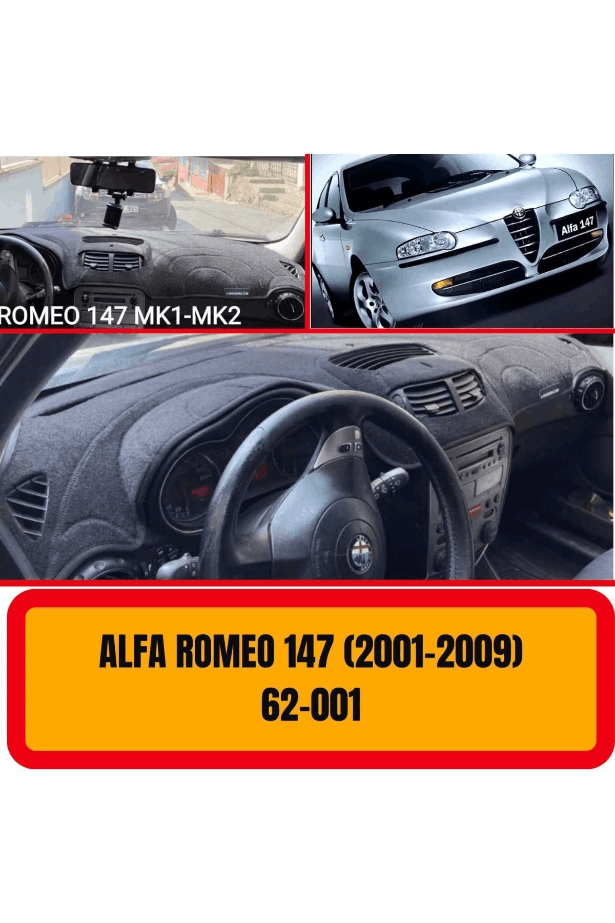 Alfa Romeo 147 Mk1 - Mk2 2001-2009 Ön Örtüsü Göğüs Panel Torpido Koruma