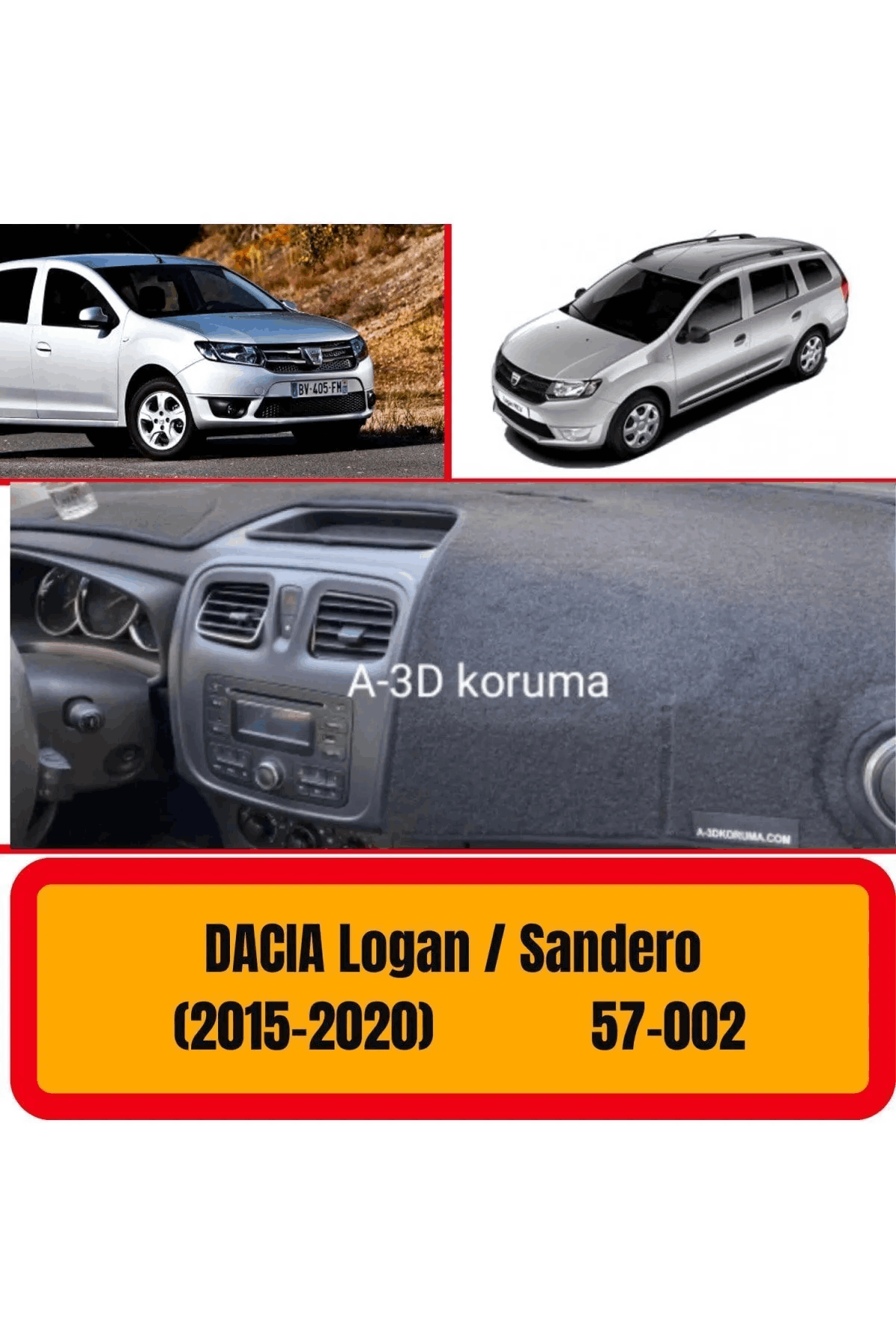 Dacia Logan/sandero 2015-2020 Ön Torpido Koruma Koruyucu Kilifi