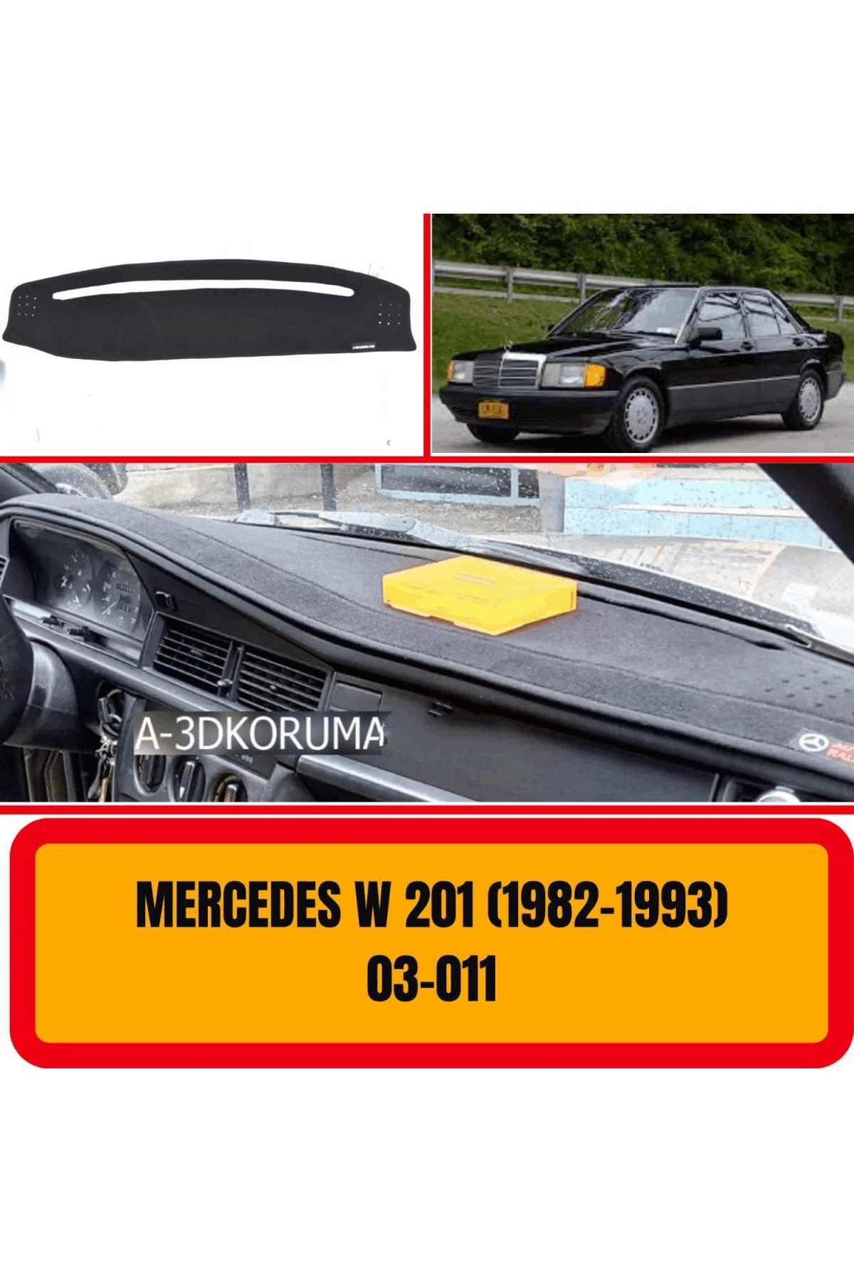 Mercedes -benz W201 1982-1993 Ön Gögüs Panel Torpido Koruma Koruyucu Kilifi