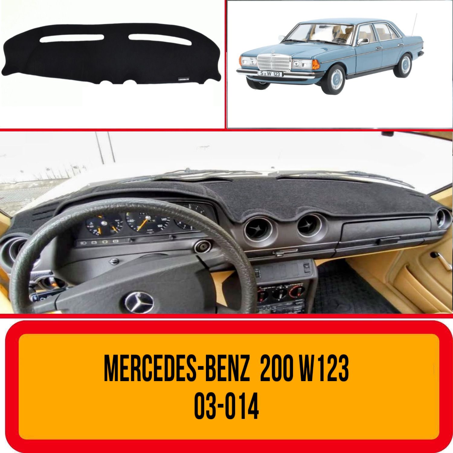 Mercedes -benz W123 1976-1984 Ön Örtüsü Göğüs Panel Torpido Koruma