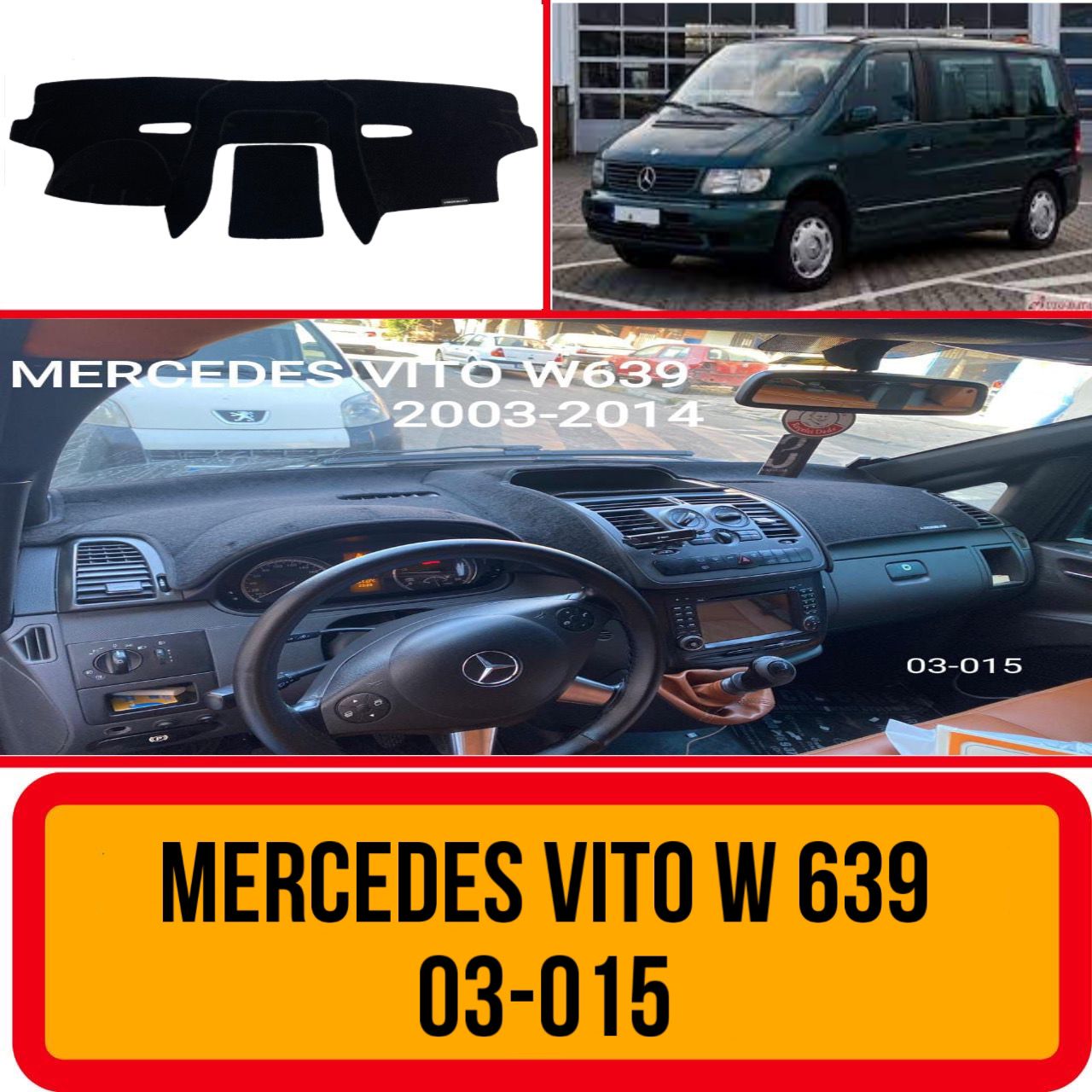 Mercedes -benz Vito W639 2003-2014 Ön Gögüs Panel Torpido Koruma Koruyucu Kilifi