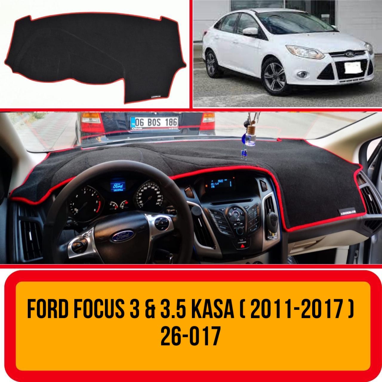  Ford Focus 3 & 3,5 KASA 2011-2017 Ön Örtüsü Göğüs Panel Torpido Koruma Koruyucu Kılıfı Halısı