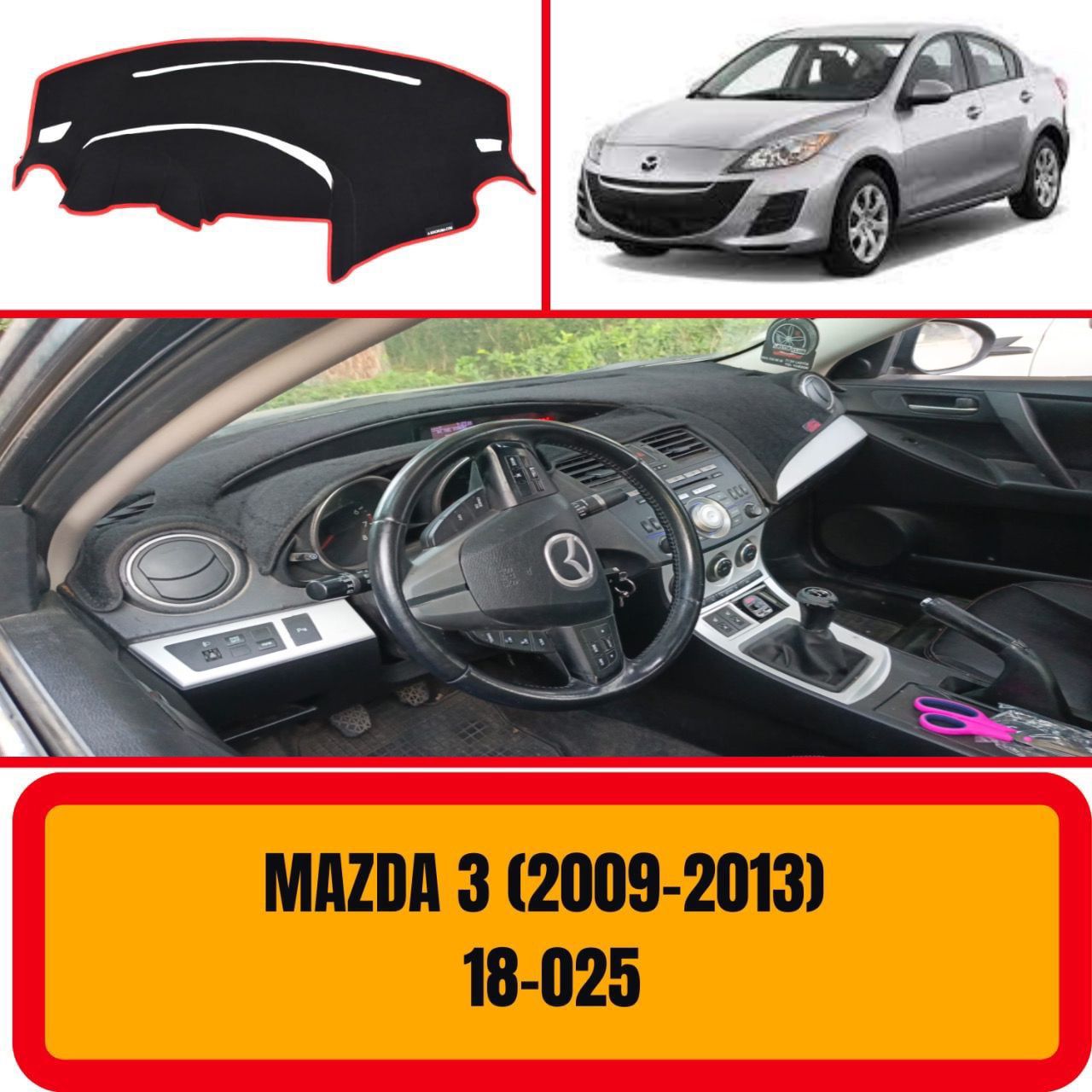 Mazda 3 (2009-2013) Torpido Koruma Koruyucu Kilifi Halisi Örtüsü
