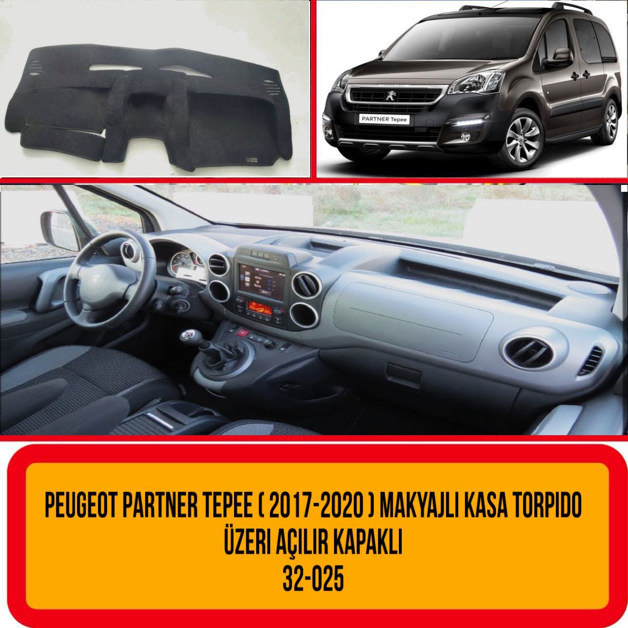 Peugeot Partner & Citroen Berlingo ( 2015-2020 ) KAPAKLI VE DİJİTAL SAAT ÖNDE OLAN MODEL